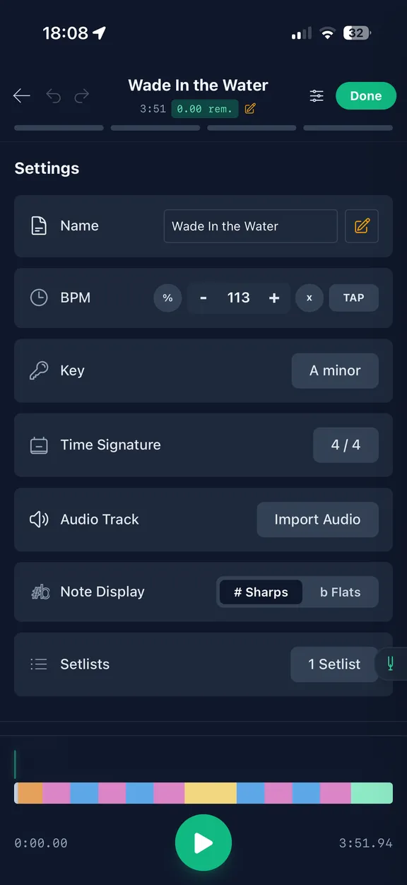 Play along to your own music
