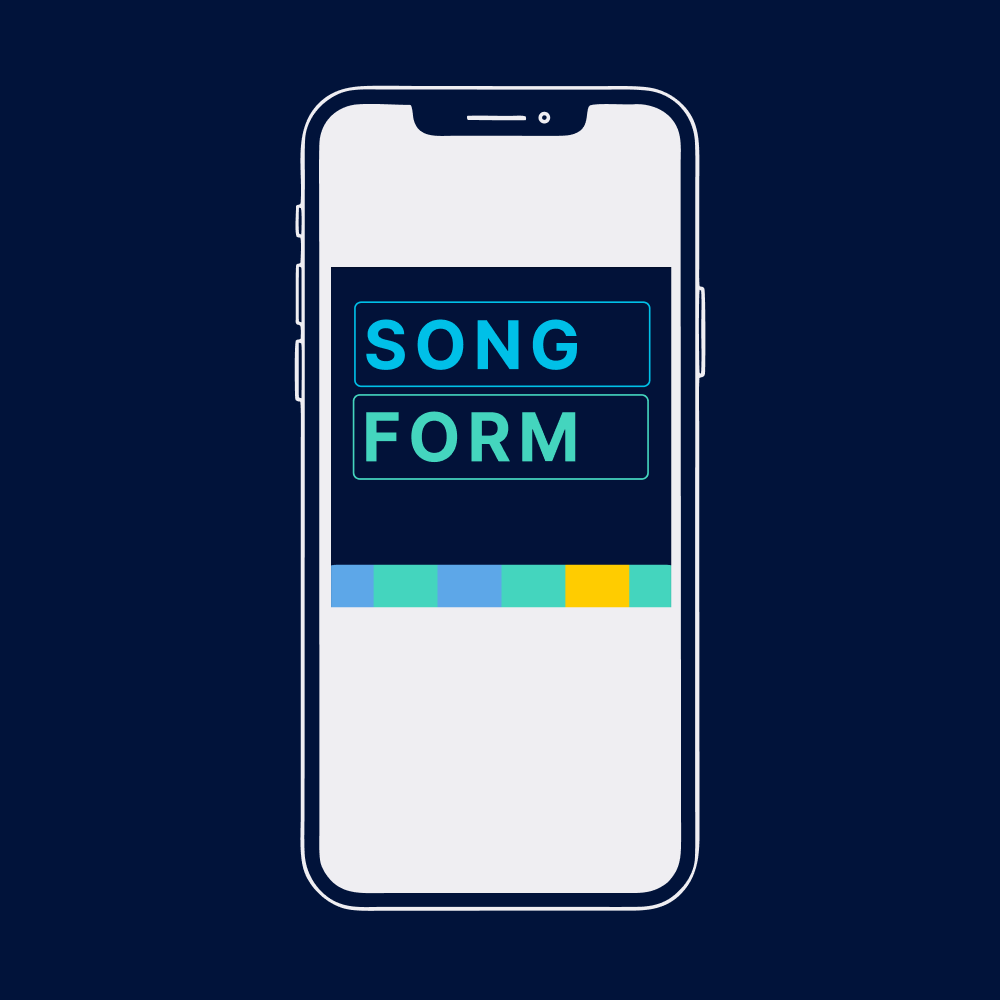 SongForm app illustration on an iPhone.